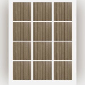 12PC 3D Wall Panels Water-resistance Wood Slat Wall Panel 11.8"x11.8" Peel&Stick